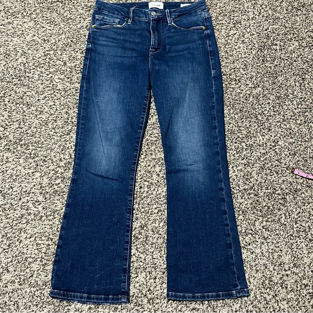Frame Denim Indigo Wide Leg Jeans - Picture 4 of 10